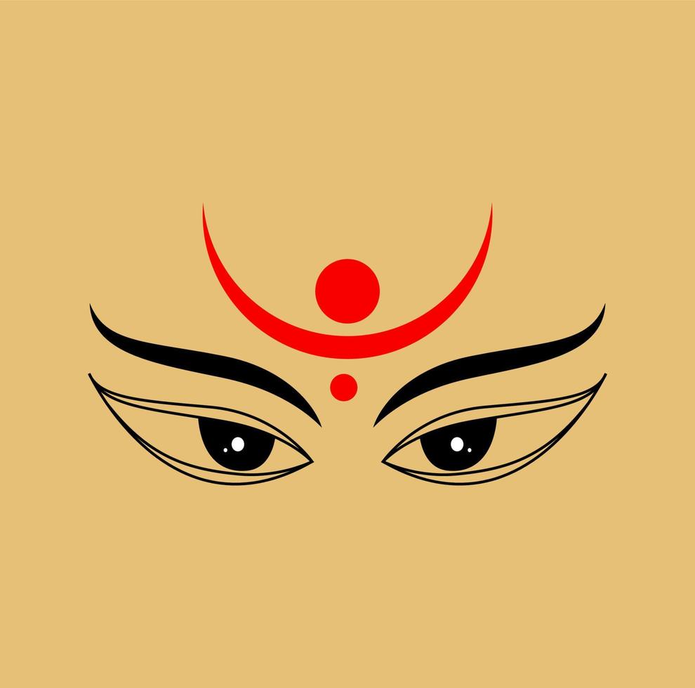 shakti cara icono. señor Durga cara ilustración. vector