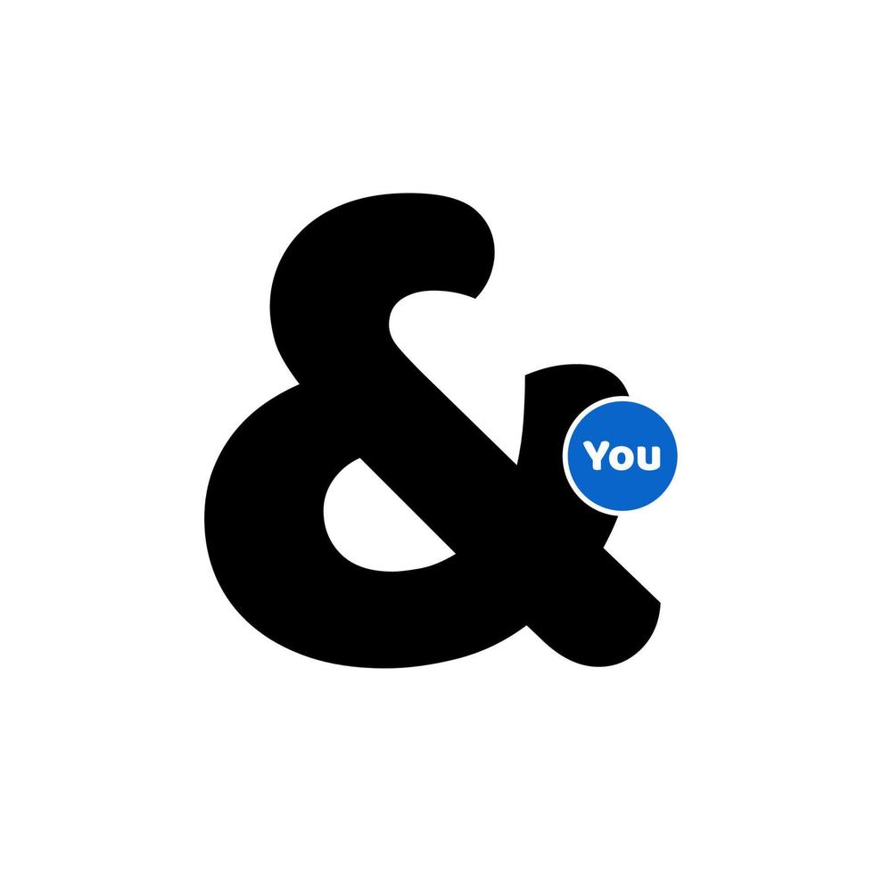 'And you' typography vector icon. 'And you' brand name symbol.