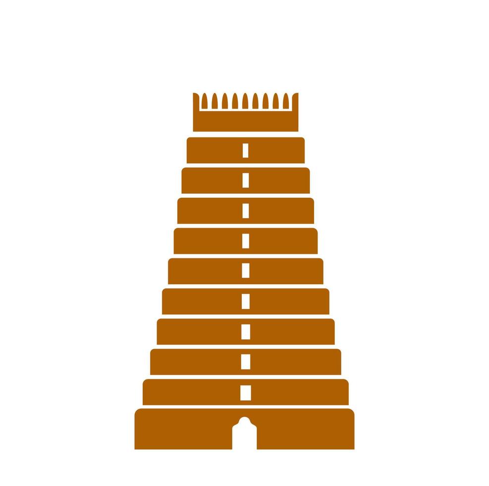 Rameshwar temple vector icon in golden color. Rameshwar lord shiva temple.