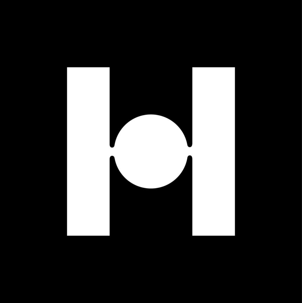 H letters with two line and one round. H brand symbol. vector