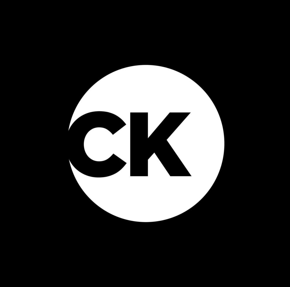 CK initial letters of brand name monogram. CK brand icon. vector