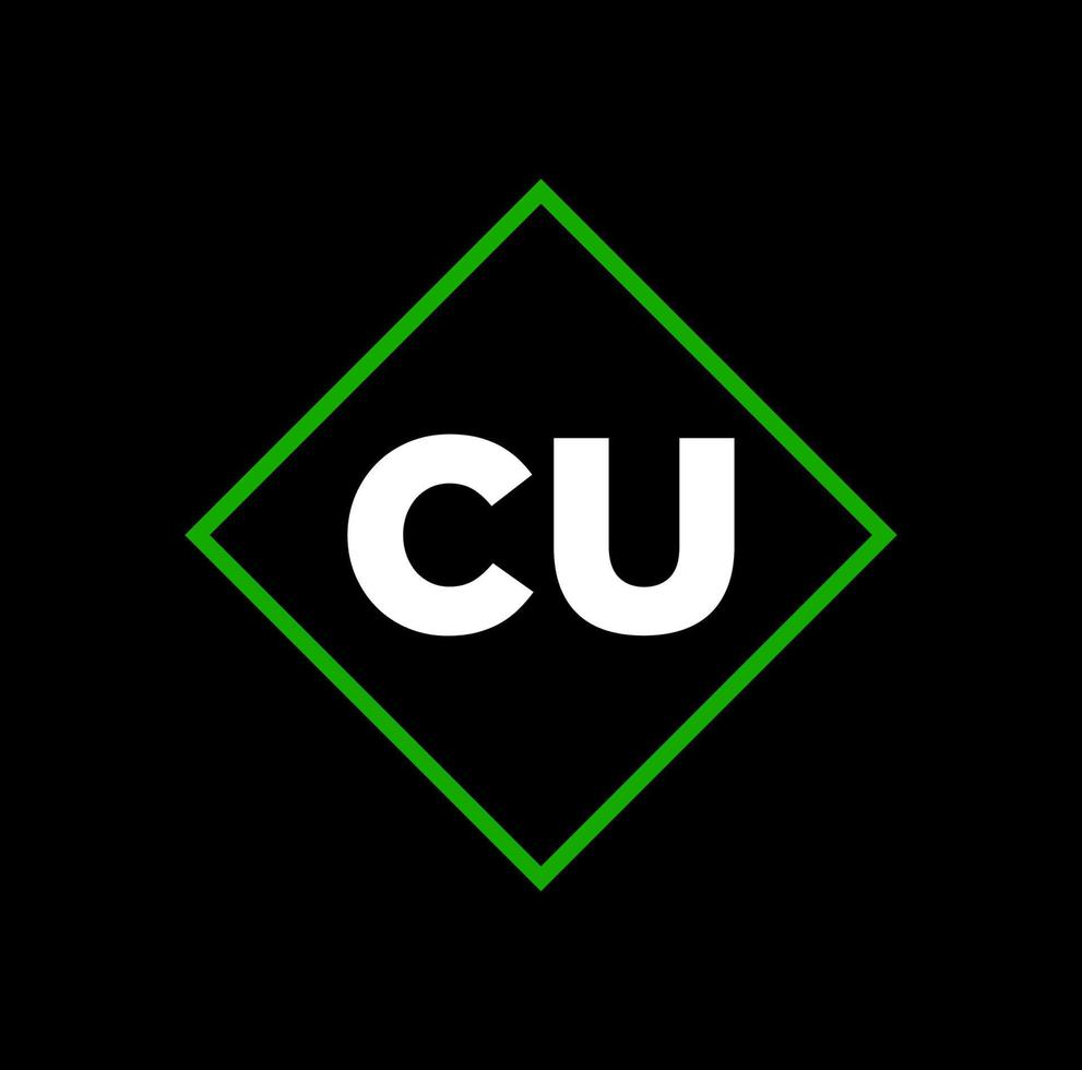 CU monogram vector form. CU letters on brand name.