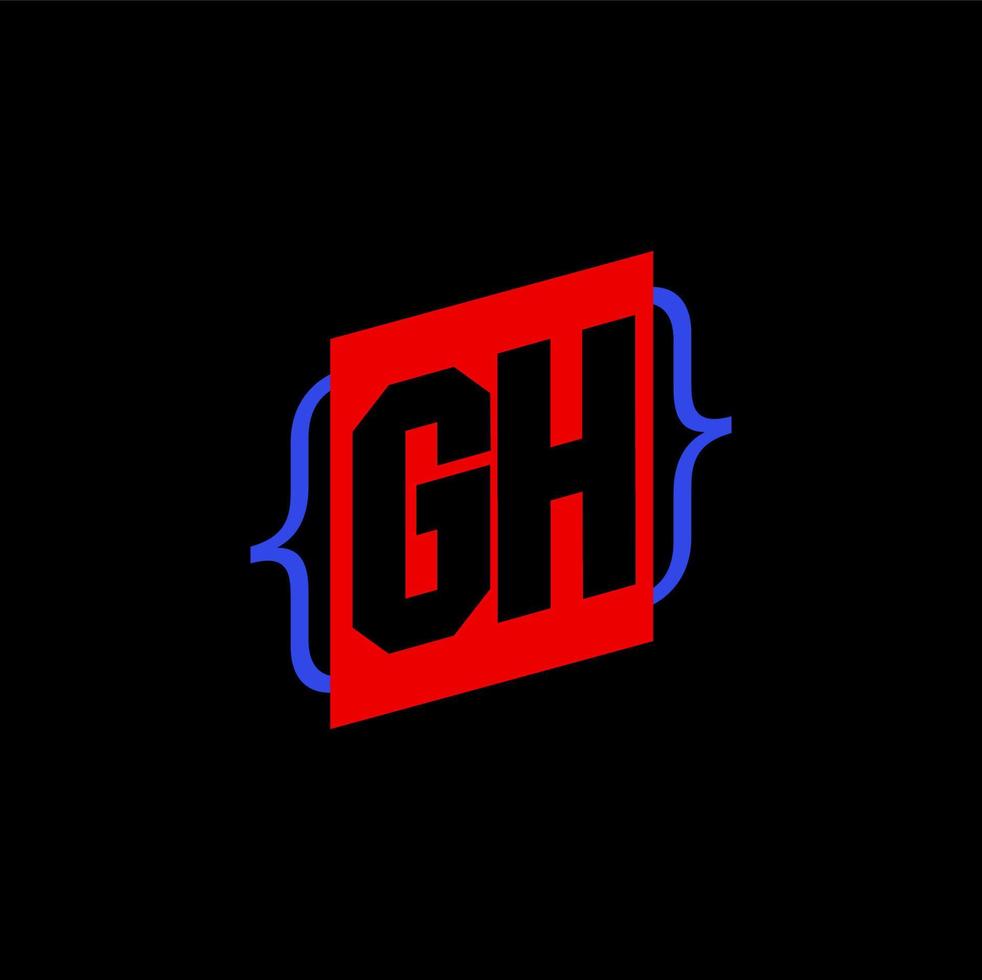 GH brand name initial letters icon. GH monogram. vector