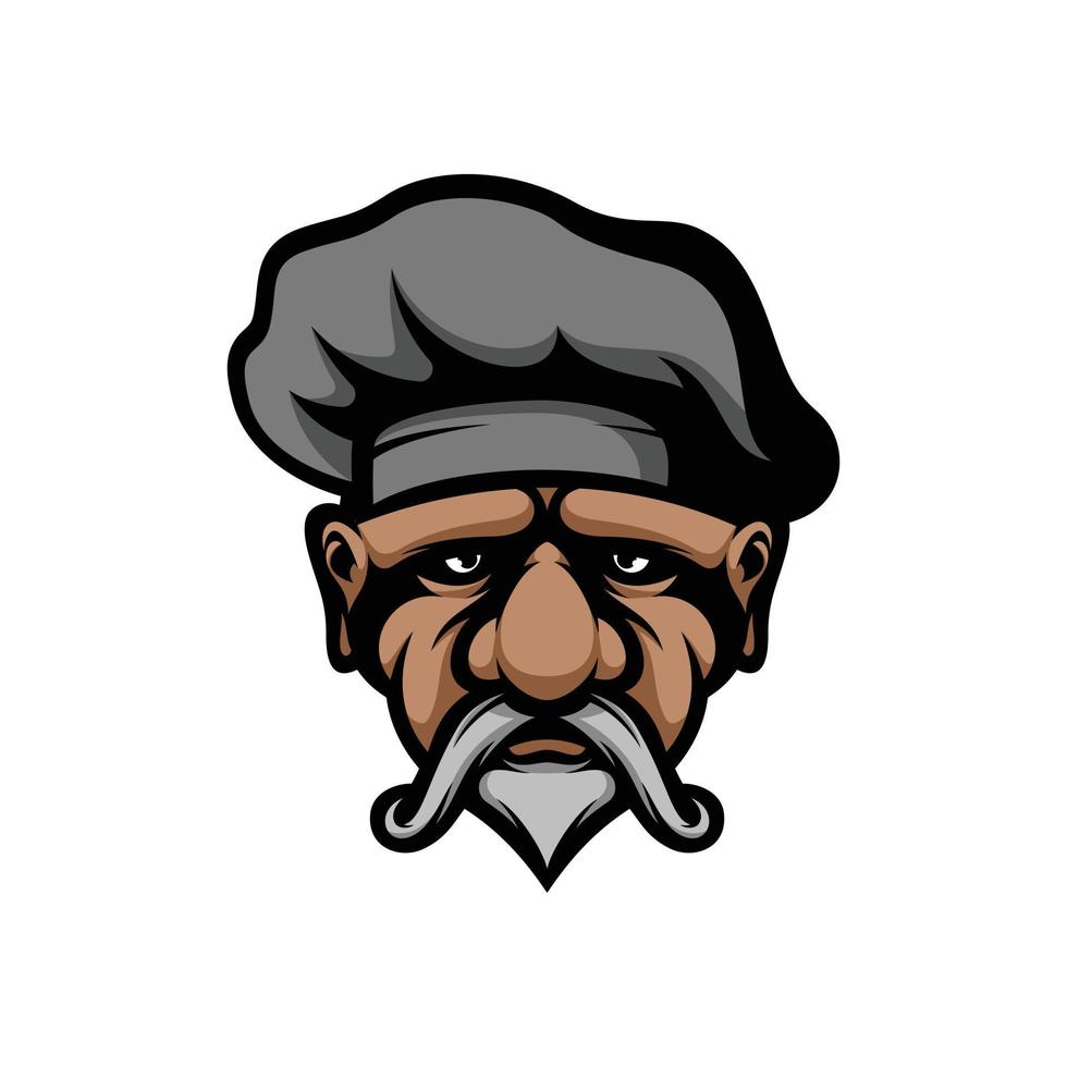 Old Chef Mascot Logo Design Vector