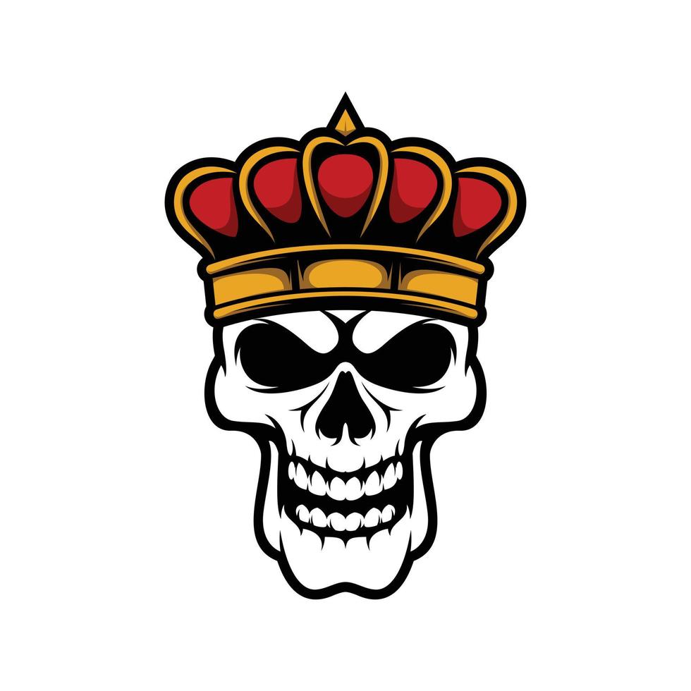 Skull King Logo Design Vector