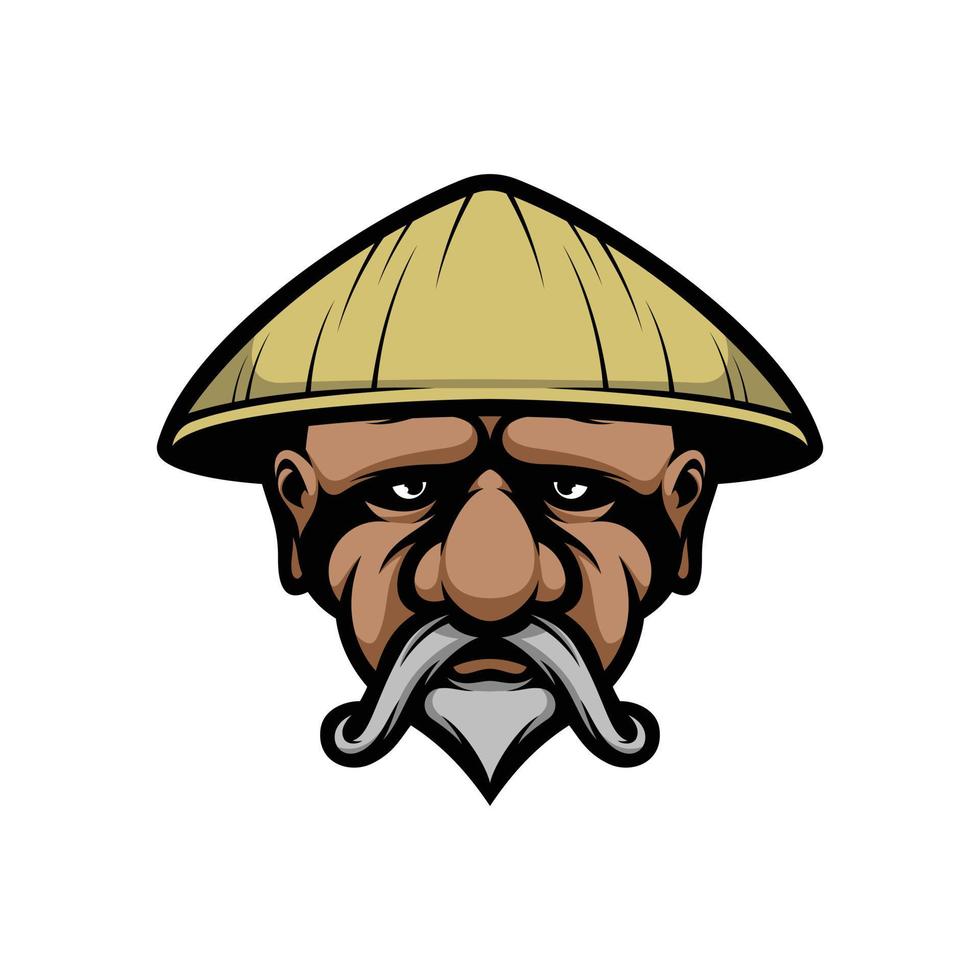 Old Farmerhat Mascot Logo Design Vector