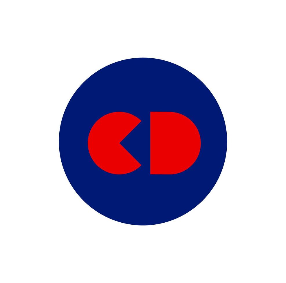 CD company letters monogram with red and blue color. vector