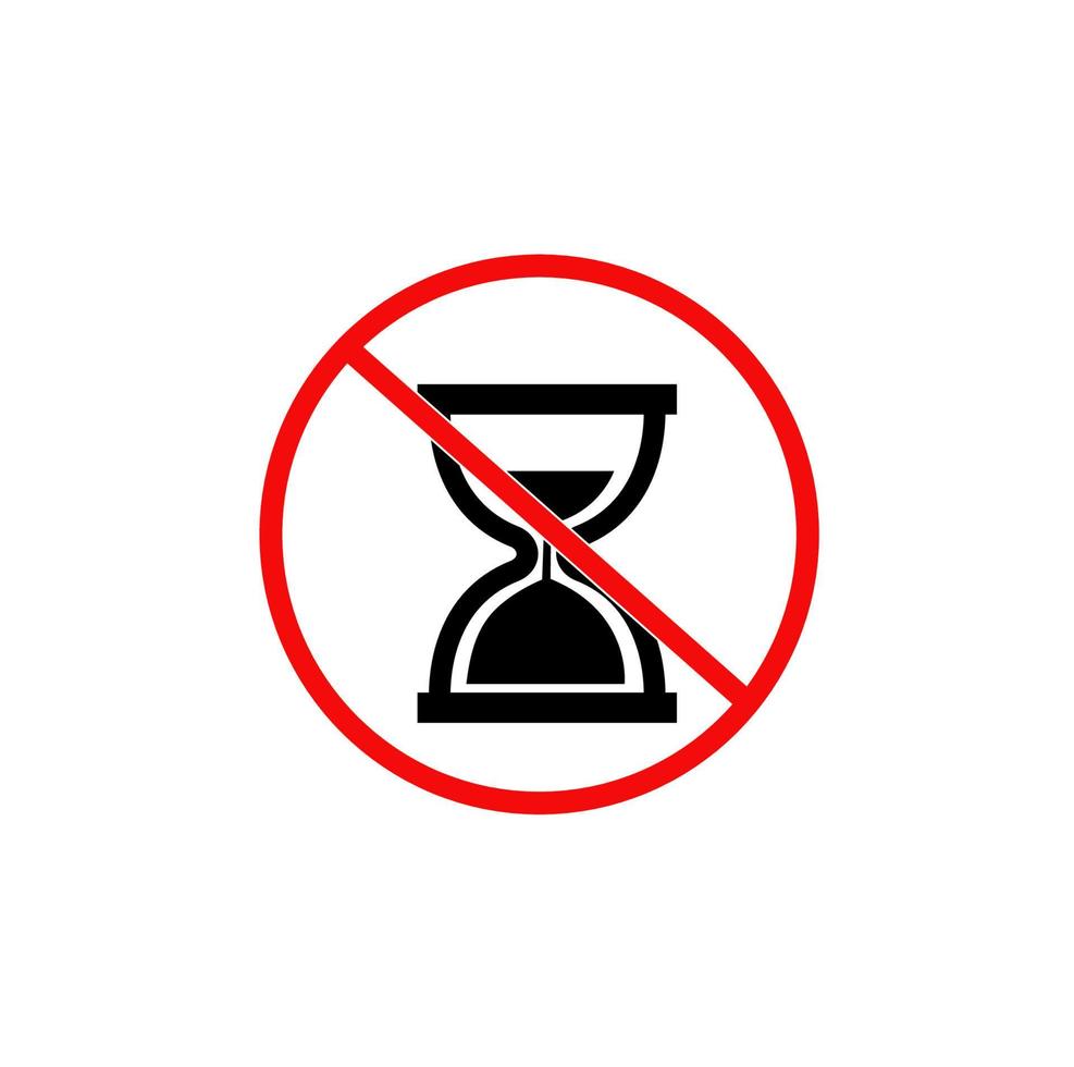 No time here icon. time is not allow here. vector