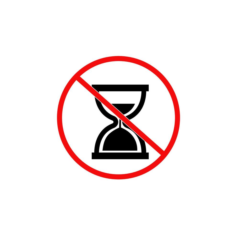 No hora aquí icono. hora es no permitir aquí. vector