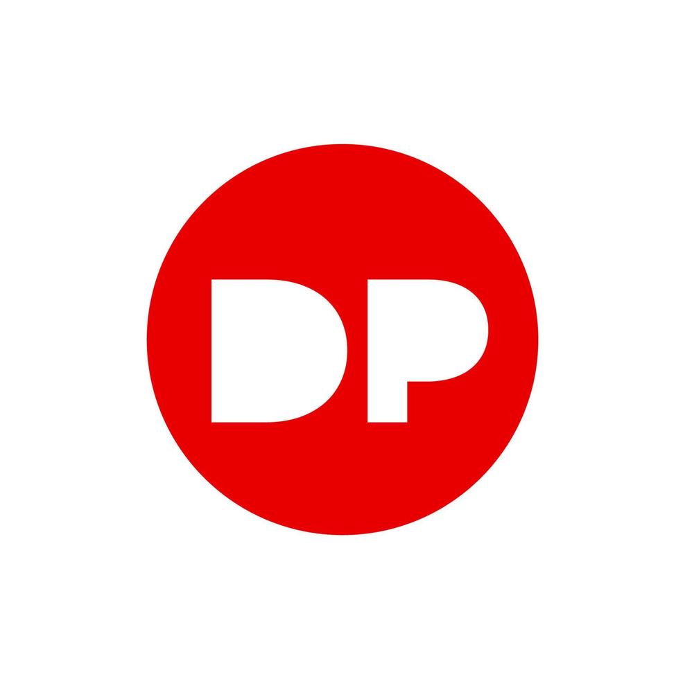 DP company name initial letters monogram. Red DP icon. vector