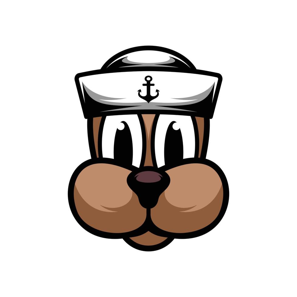 Dog Sailor Mascot Design Vector