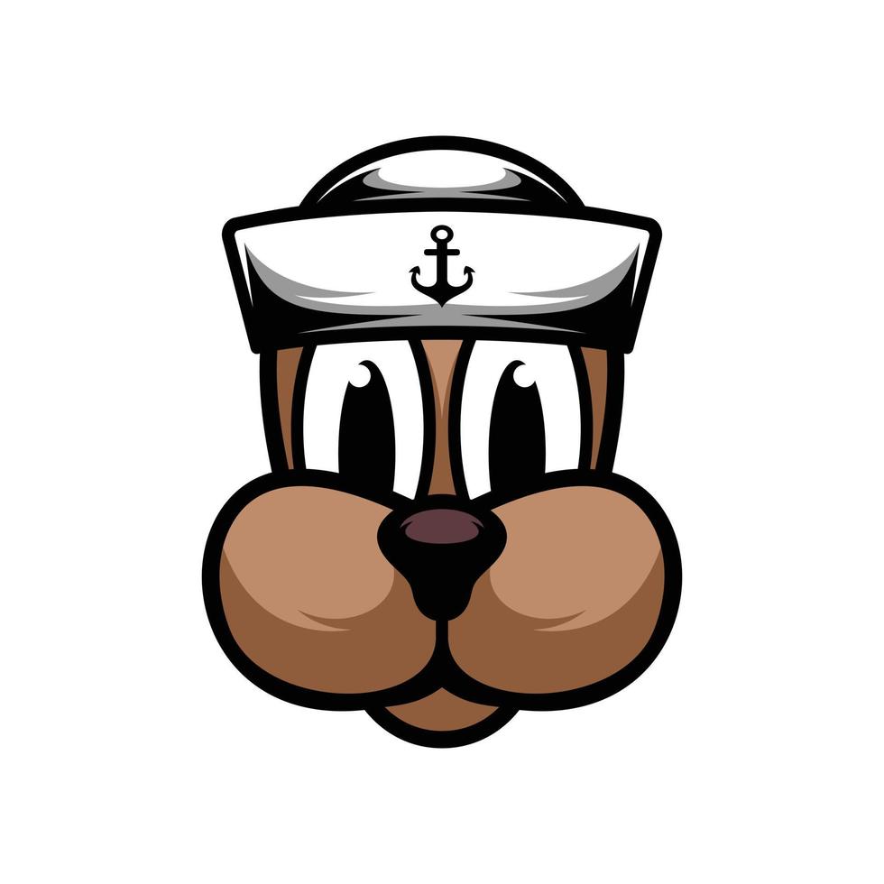 perro marinero mascota diseño vector