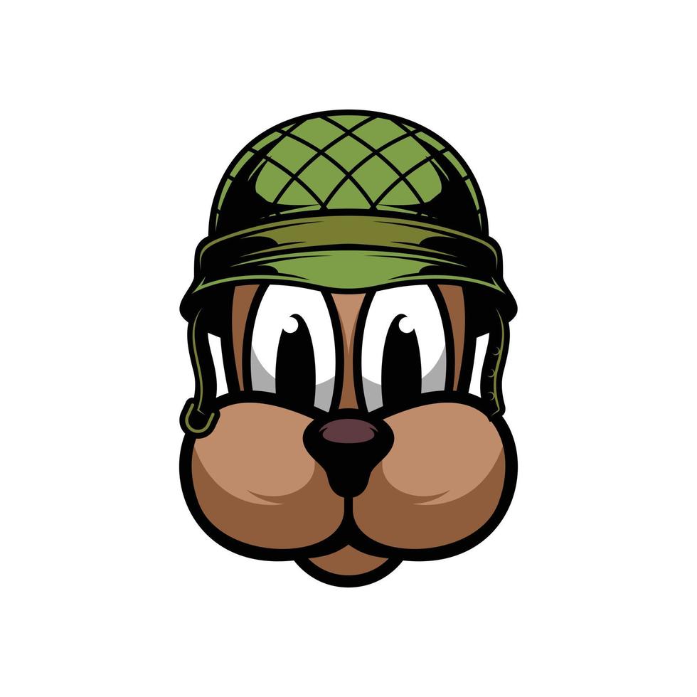 perro soldado mascota diseño vector