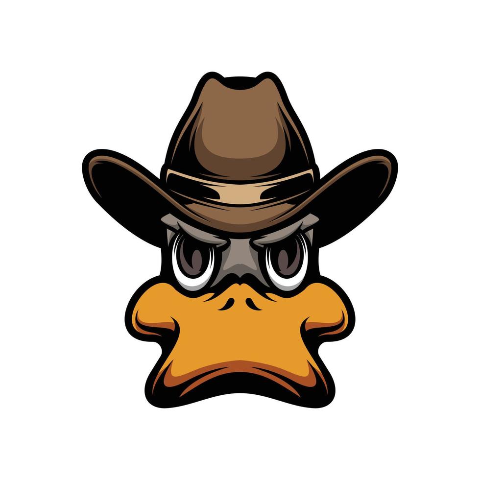 Duck Cowboy Mascot Logo Design vector