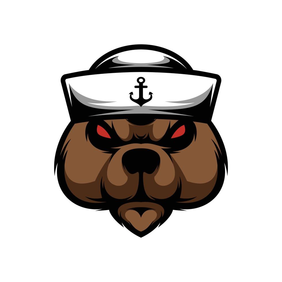 Bear Sailor Mascot Design Vector