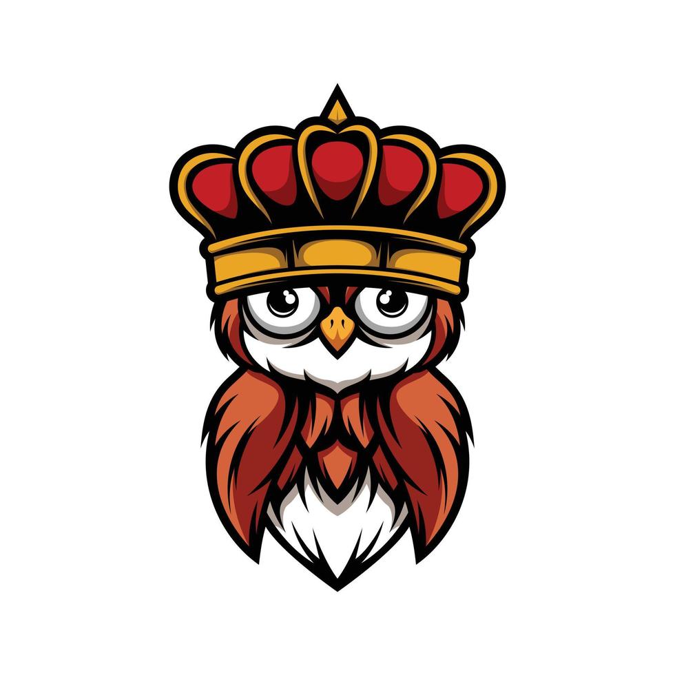 Owl King Mascot Design Vector