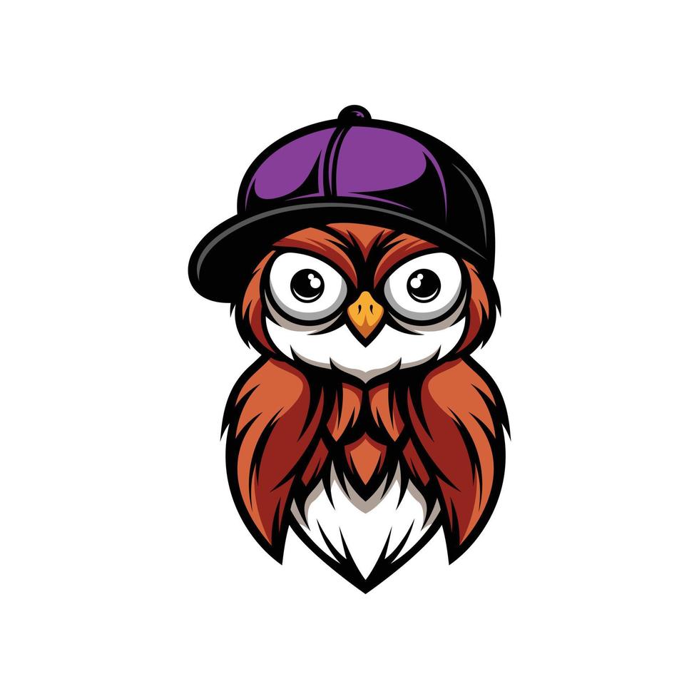 Owl Hat Mascot Design Vector