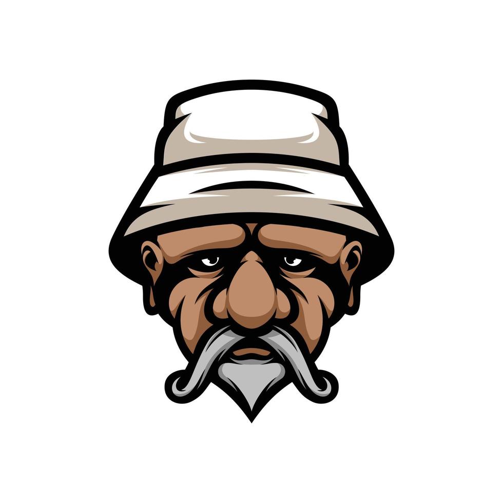 Old Buckethat Mascot Logo Design Vector