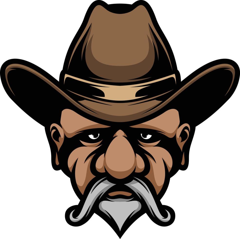 Old Cowboy Mascot Logo Design Vector