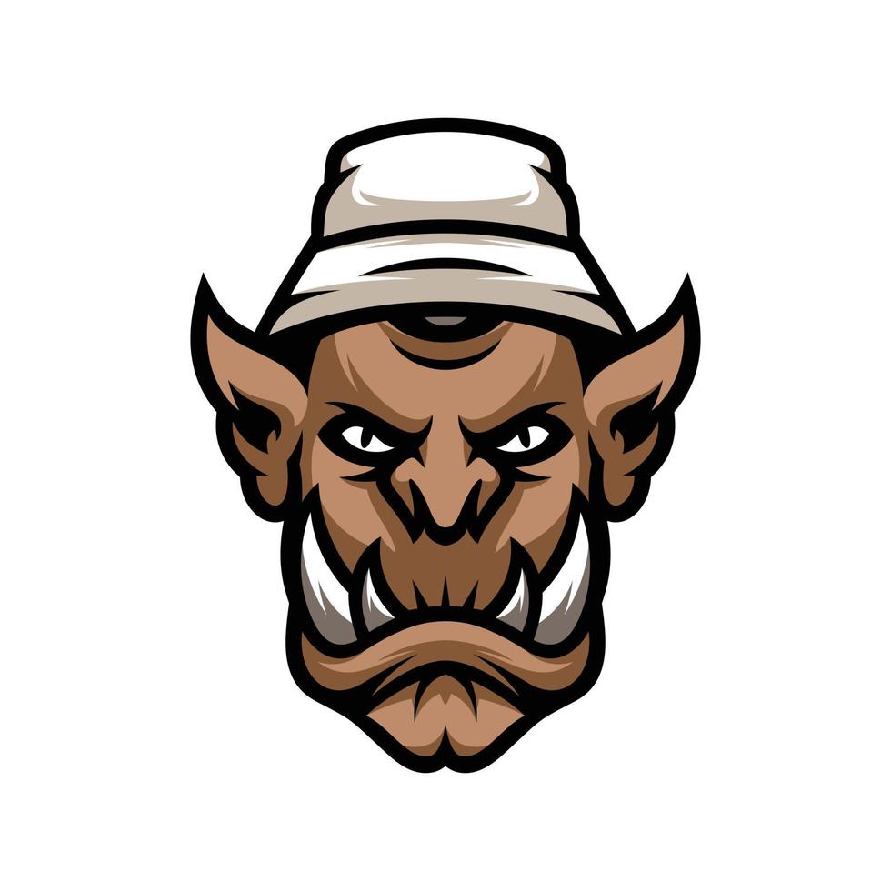 Ogre Buckethat Mascot Logo Design vector
