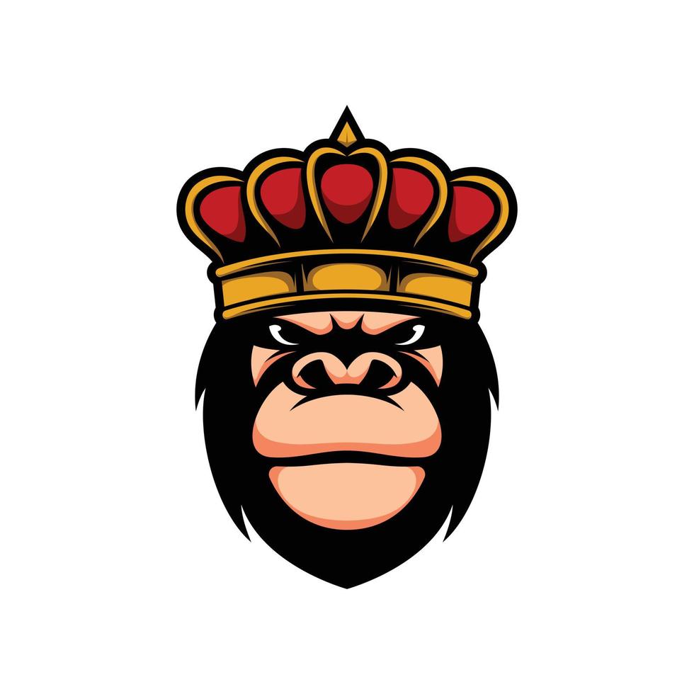 Gorilla King Mascot Design Vector