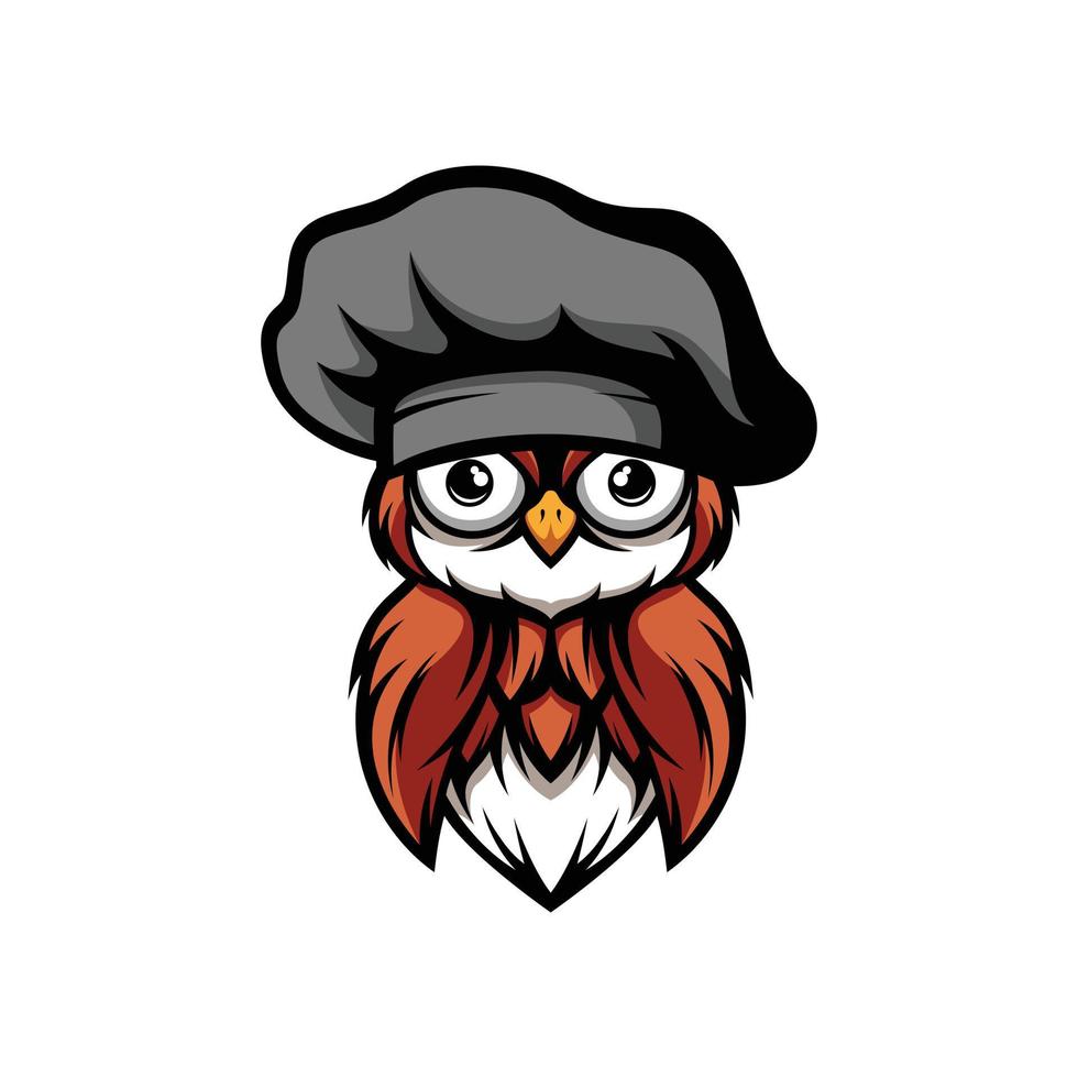 Owl Chef Mascot Design Vector