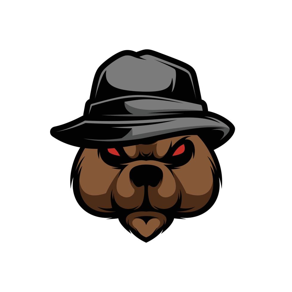 Bear Fedora Mascot Design Vector