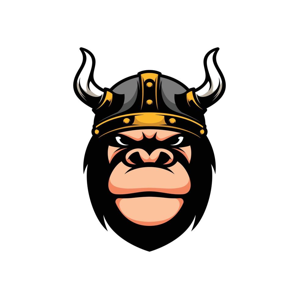 Gorilla Viking Mascot Design Vector