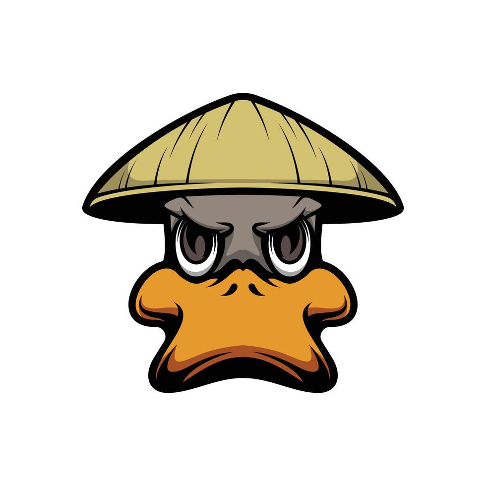 Pato granjero mascota logo diseño vector