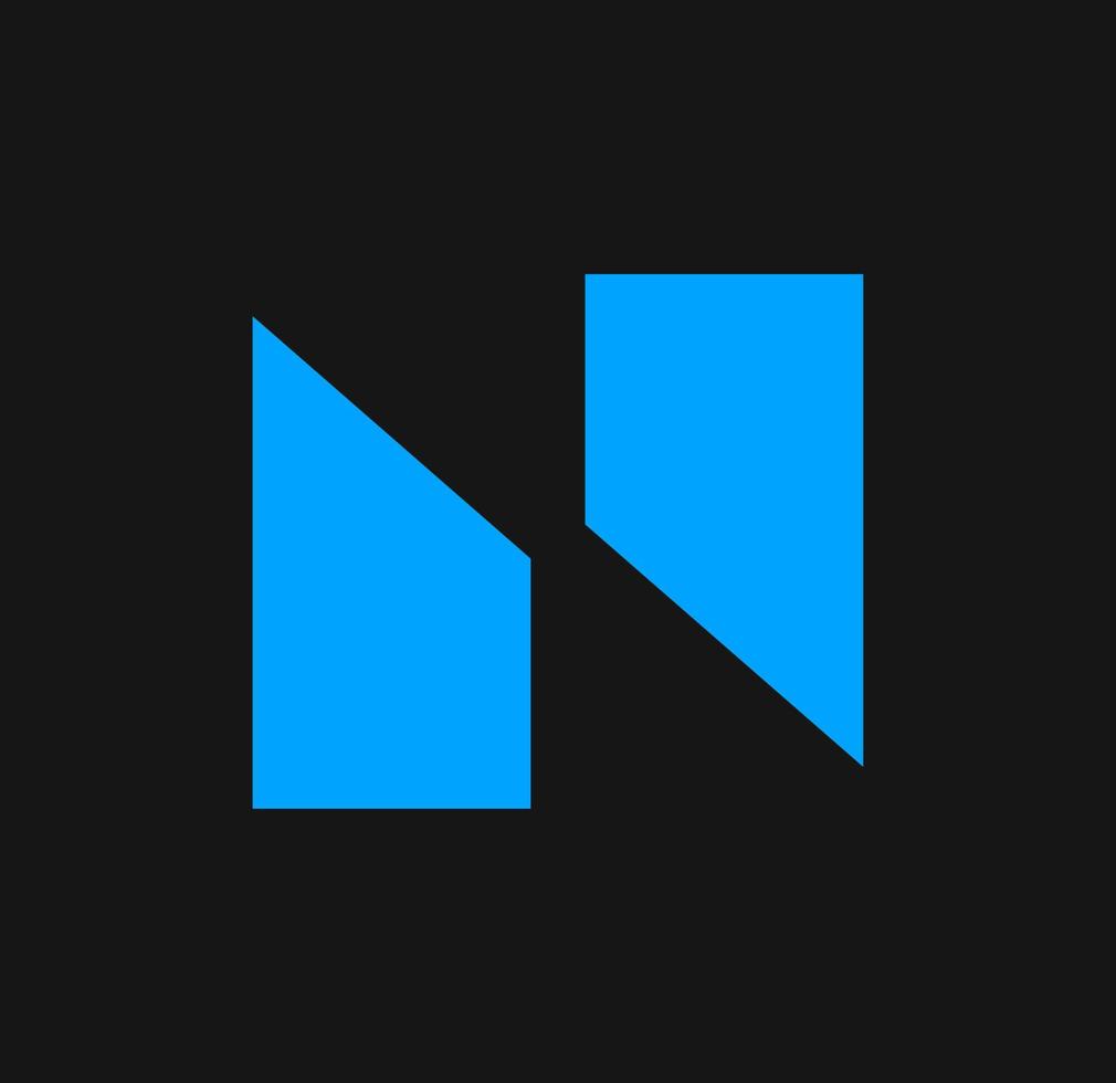 N blue letters monogram. N company name initial letters monogram. vector