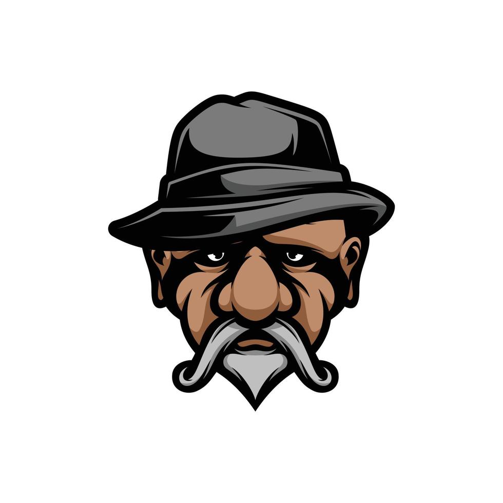 Old Mascot Logo Design Vector