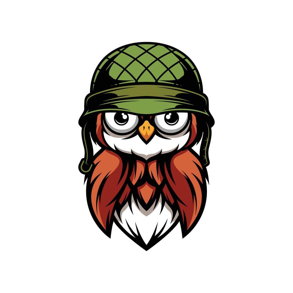 Owl Soldier Mascot Design Vector