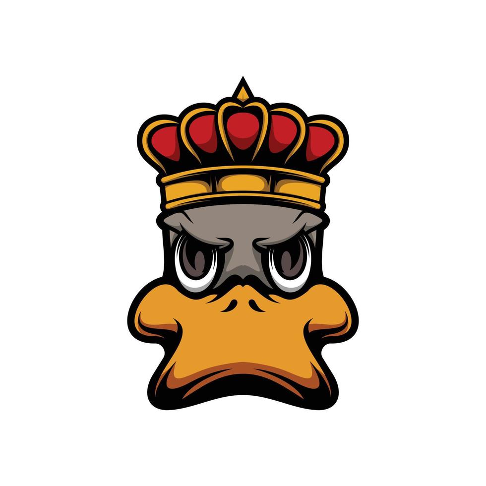 Duck King Mascot Logo Design vector