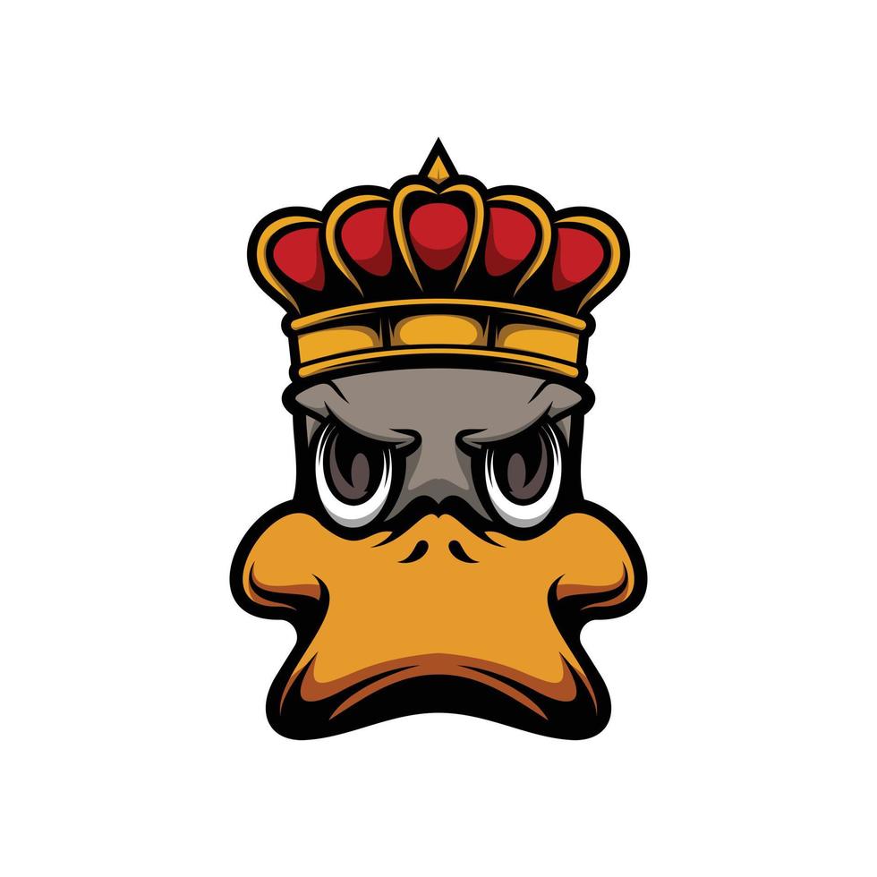 Duck King Mascot Logo Design vector