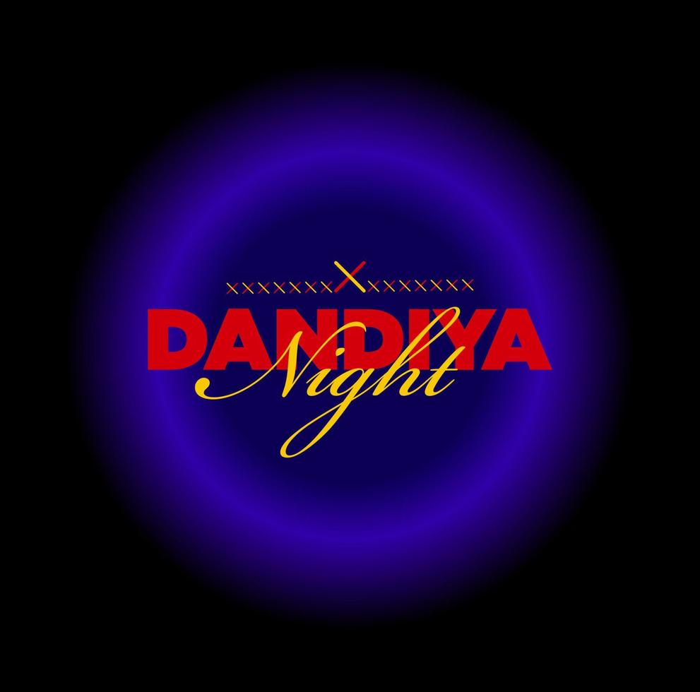 Dandiya Night typography unit in vector. vector