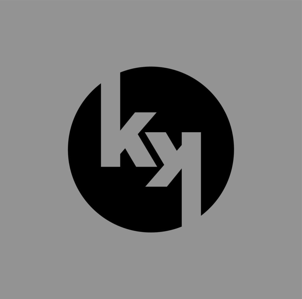 KK brand name initial letter round icon. KK brand symbol. vector