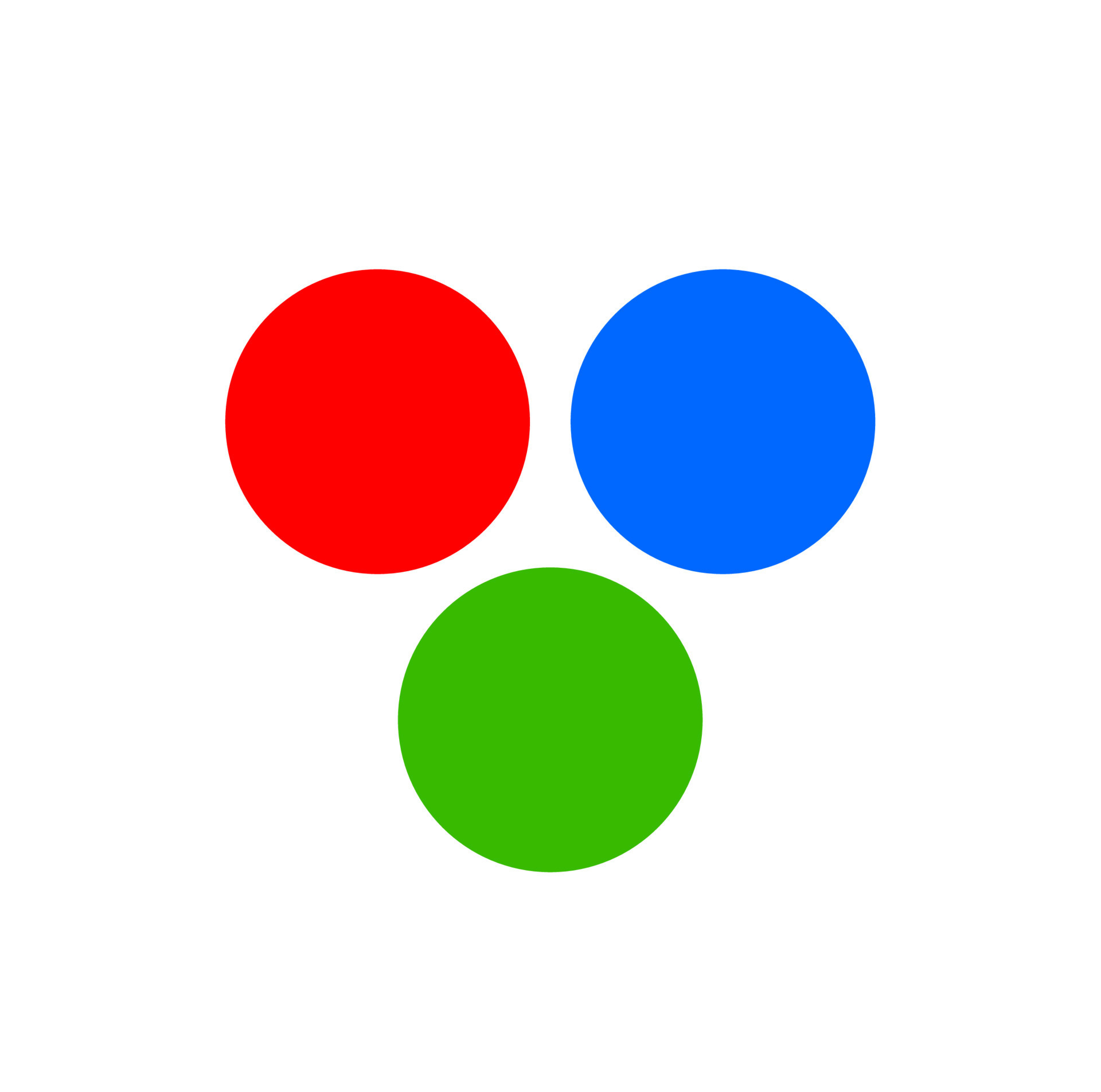 Tree colors dot vector. Red, Blue and Green dots icon. 20292022 Vector