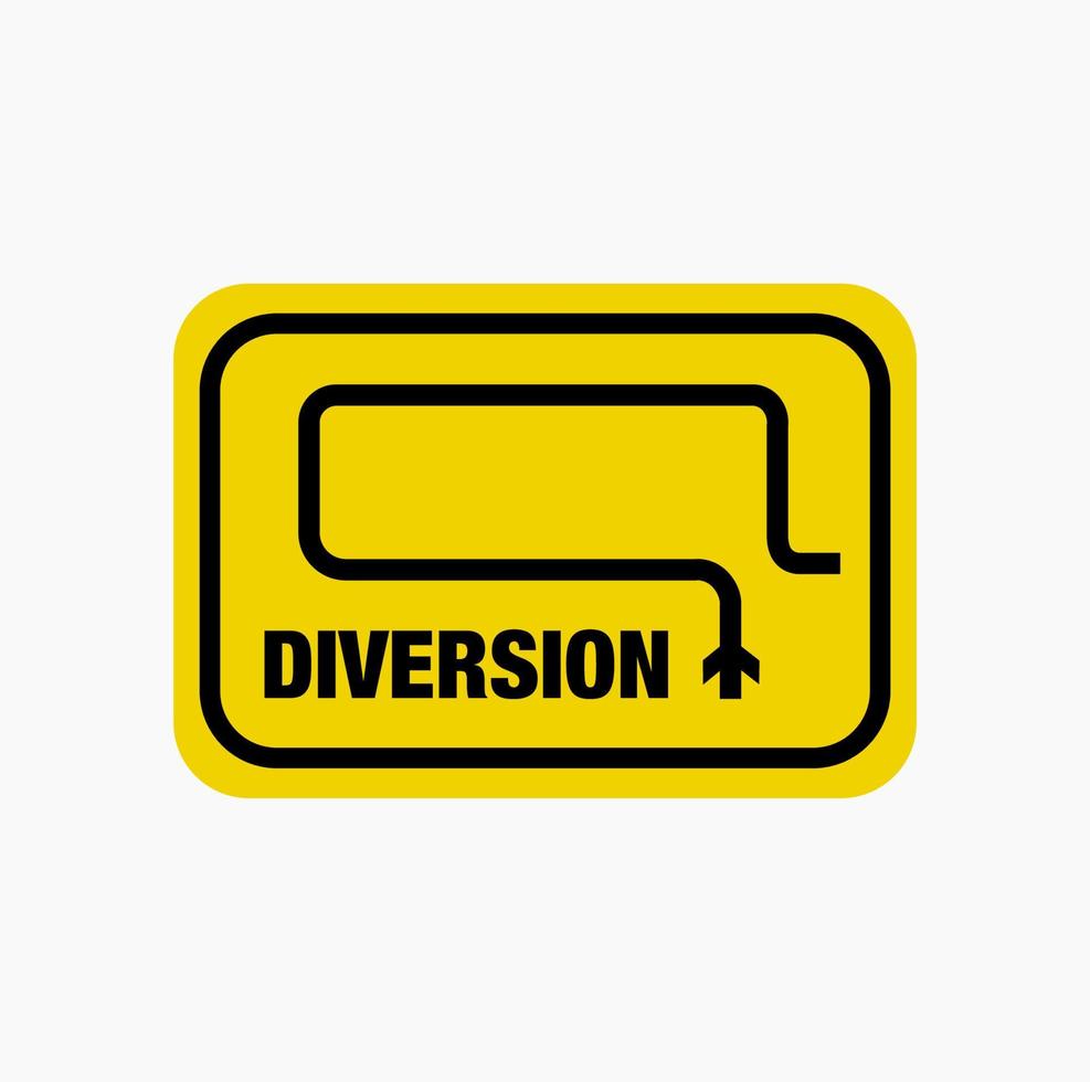 Diversion ahead vector icon. Diversion typography plats.