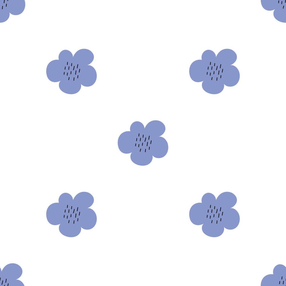 patrón floral vector transparente con flores. flor de primavera estilo infantil simple dibujado a mano. bastante ditsy para tela, textil, papel pintado. papel digital en fondo blanco