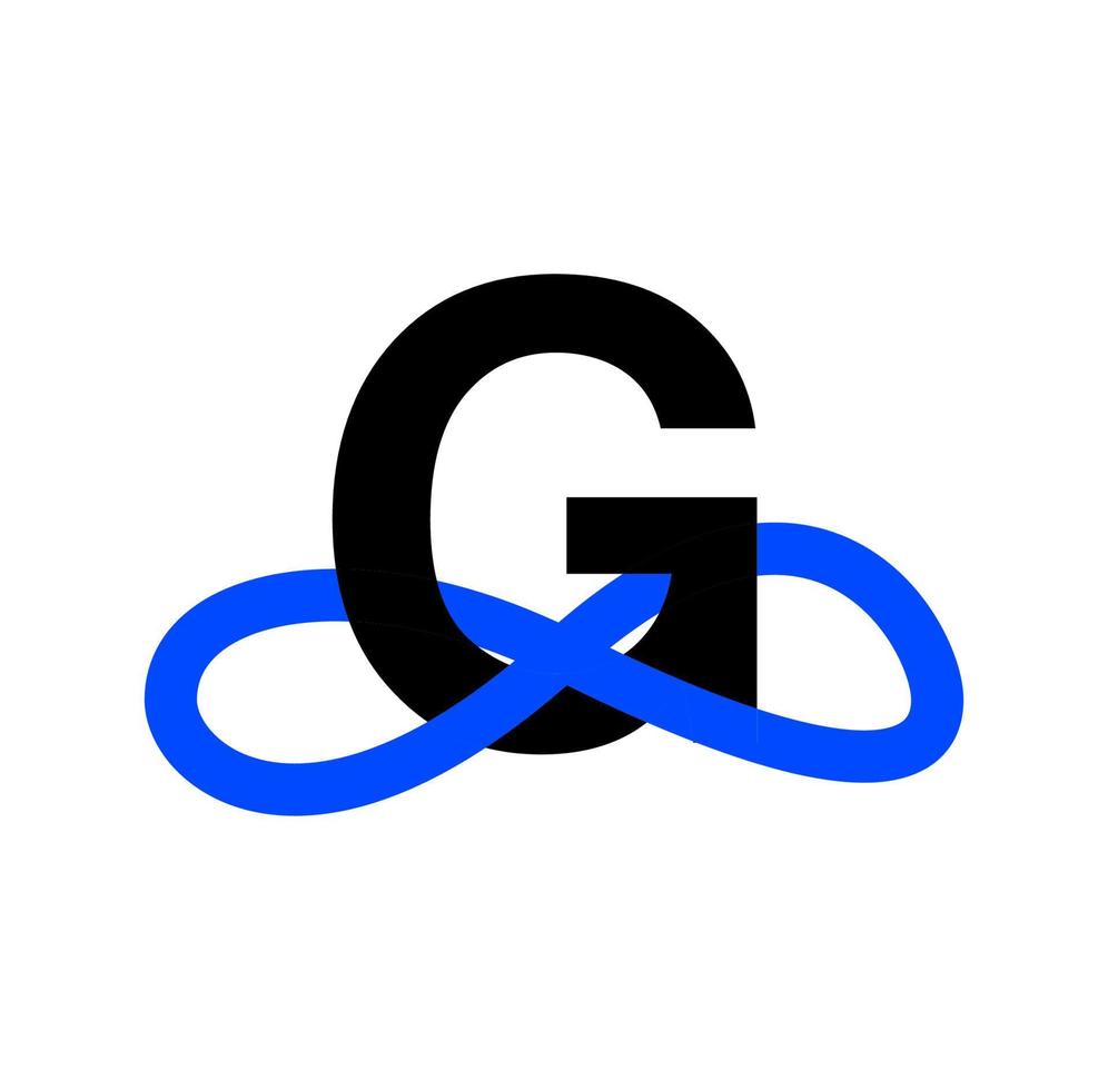 G letter and infinity monogram. G infinite icon. vector