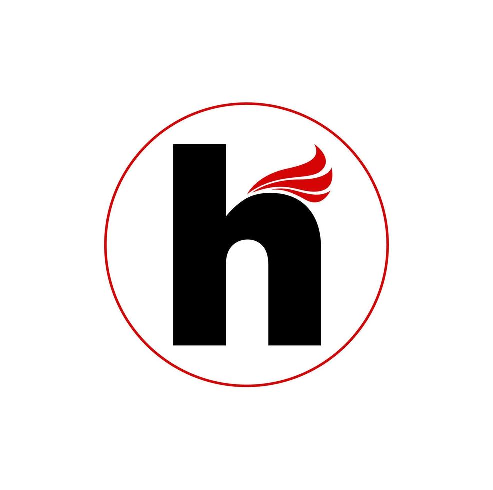 h letras con rojo ala icono. h ala icono. vector