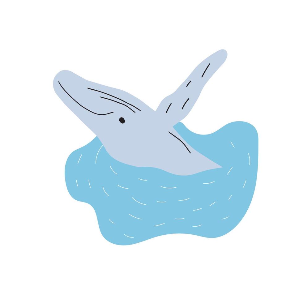 ballena, Oceano animal. vida marina en escandinavo estilo en un blanco antecedentes. genial para póster, tarjeta, vestir impresión. vector ilustración