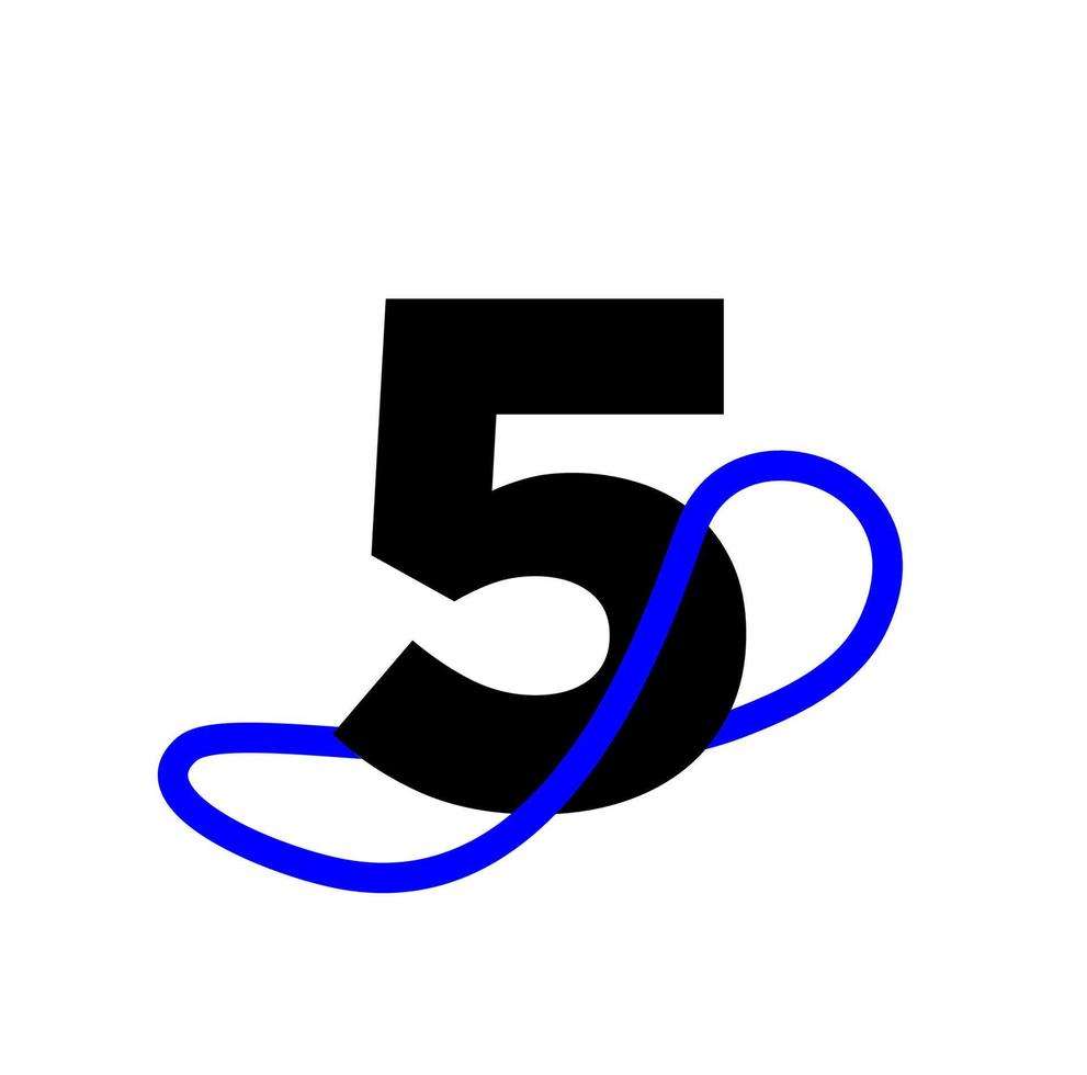 5 number with infinity symbol. 5 infinity monogram. vector
