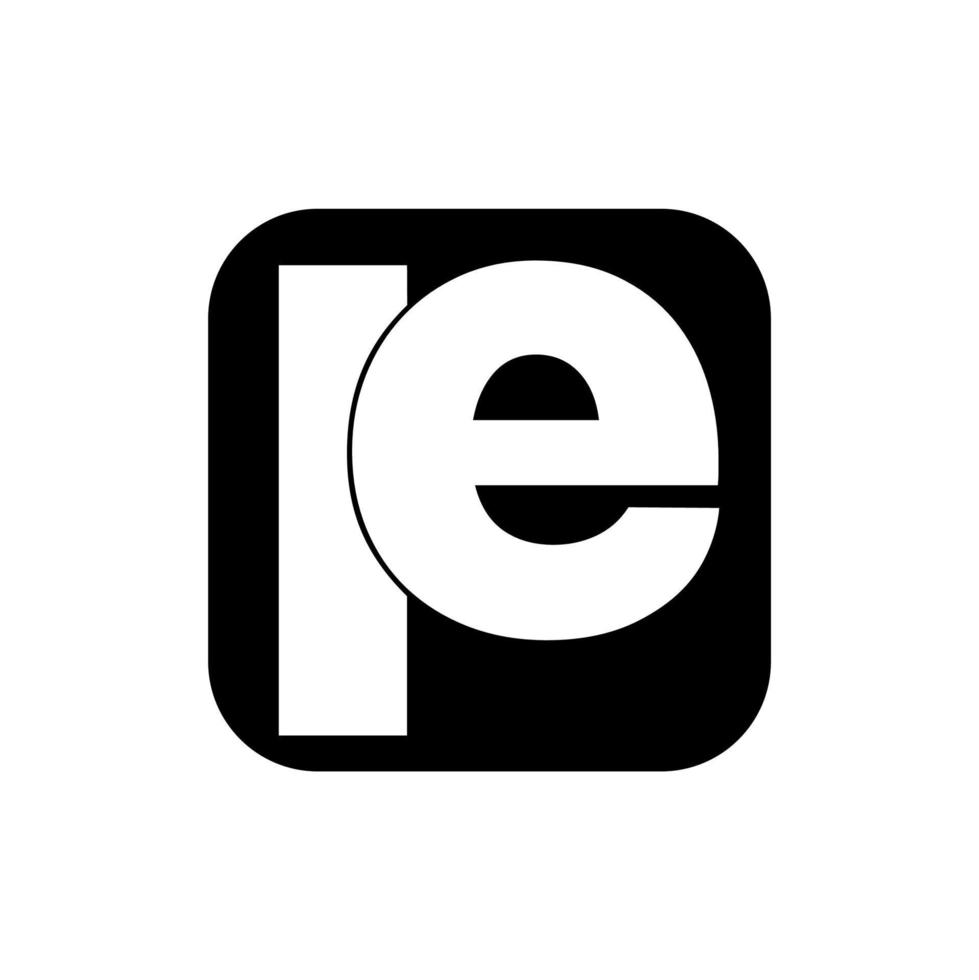 PE typography logo. PE company initial name monogram. vector