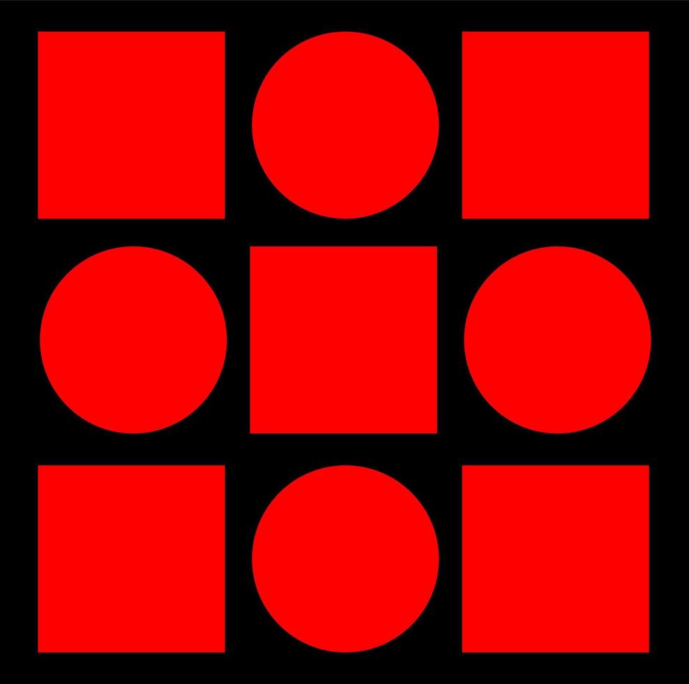 Square and round vector background with red color.