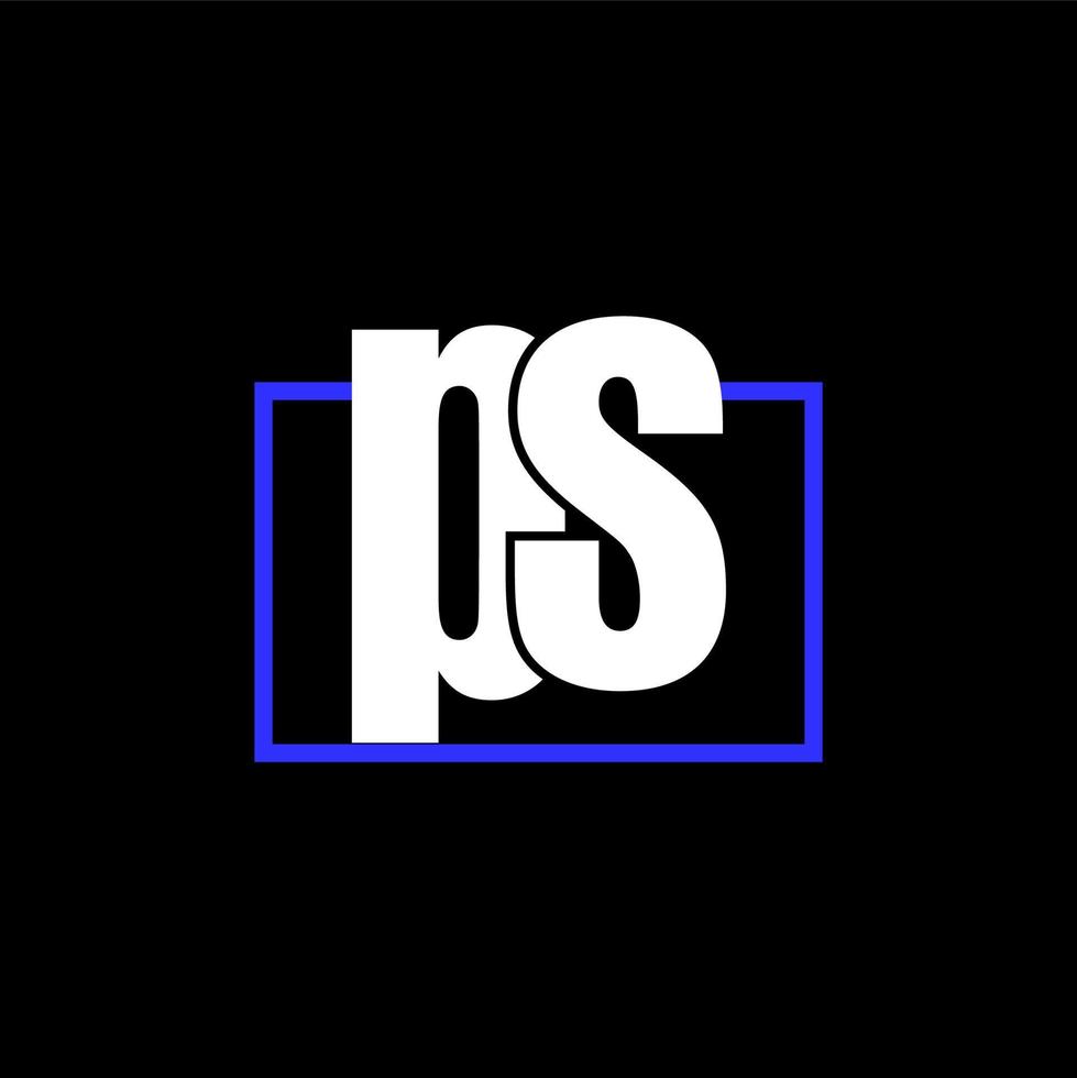 PS company name initial letters monogram. PS letters typography, vector