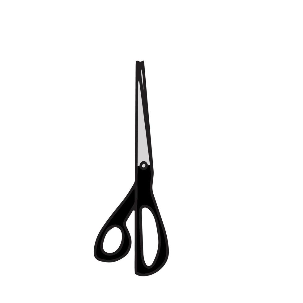 Scissor icon. Hand drawn professional pair of scissors cutting hair or needlework. Craft and scissoring flat creative scissors. Vector illustration