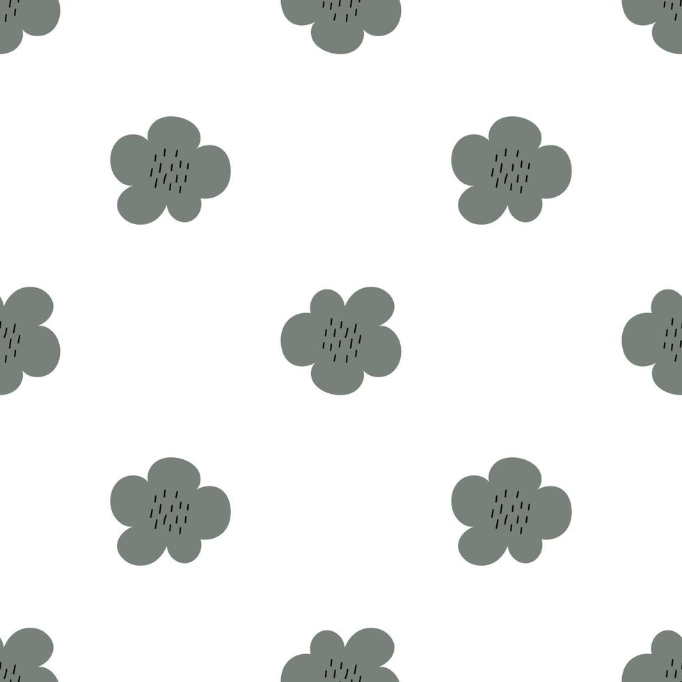 patrón floral vector transparente con flores. flor de primavera estilo infantil simple dibujado a mano. bastante ditsy para tela, textil, papel pintado. papel digital en fondo blanco