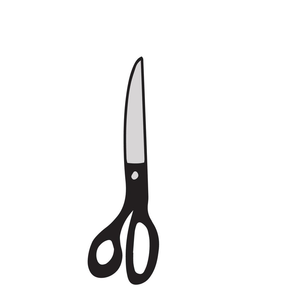 Scissor icon. Hand drawn professional pair of scissors cutting hair. Craft and scissoring. Vector illustration on white background