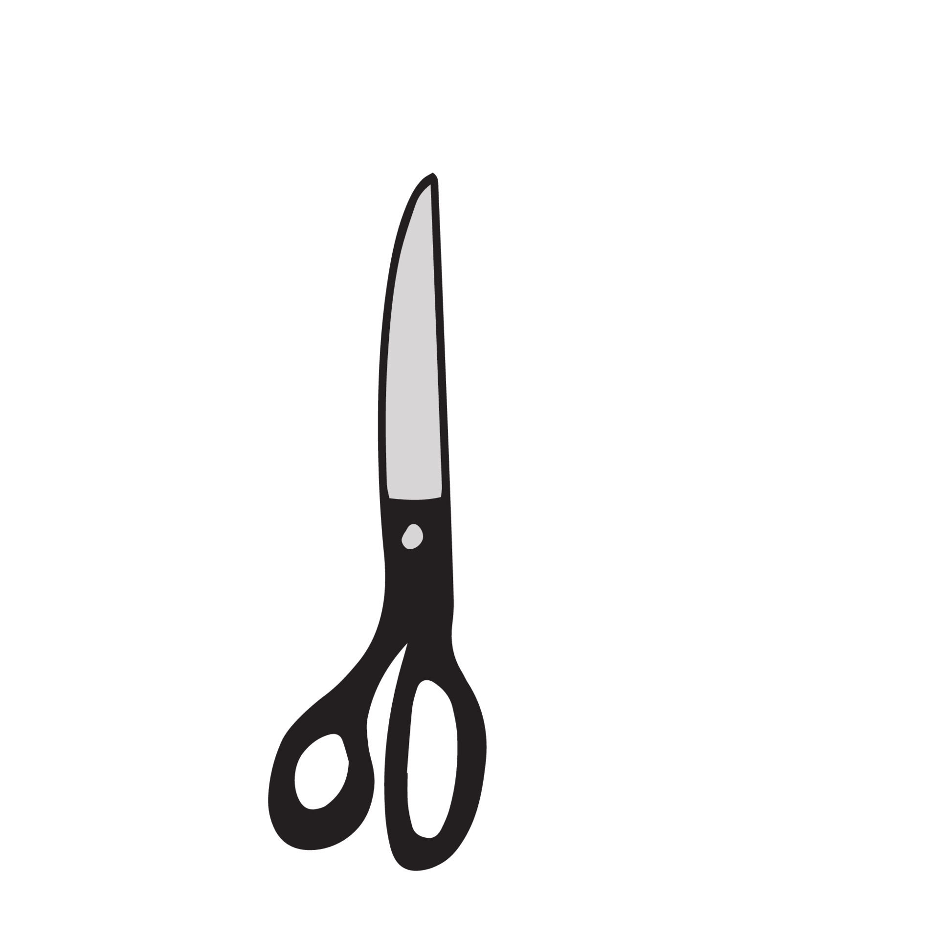Scissor icon. Hand drawn professional pair of scissors cutting hair